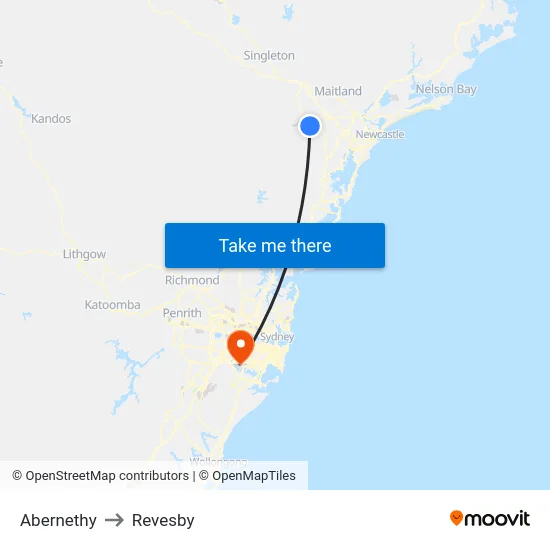 Abernethy to Revesby map