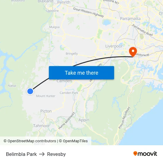 Belimbla Park to Revesby map