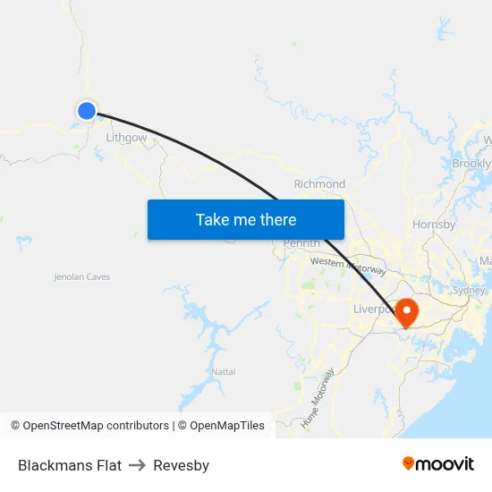Blackmans Flat to Revesby map