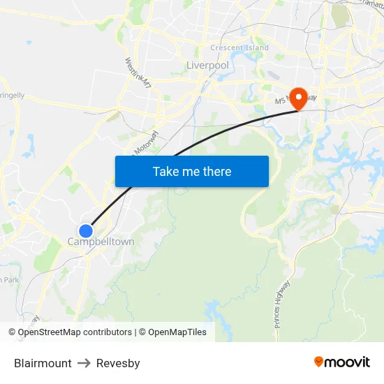 Blairmount to Revesby map