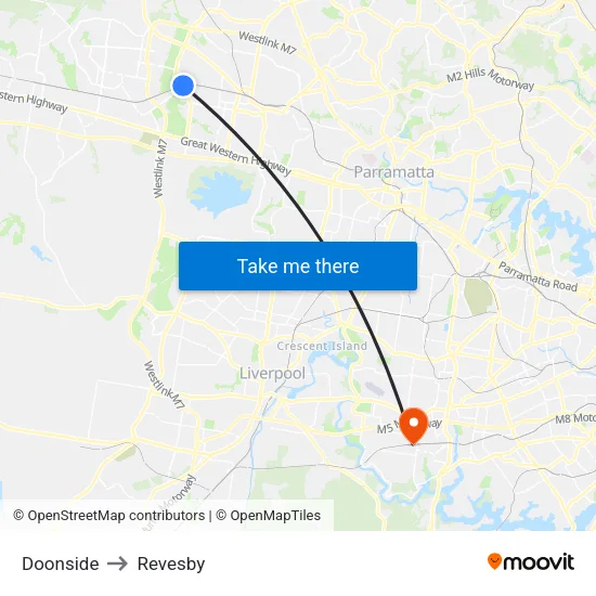 Doonside to Revesby map
