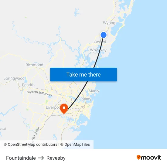 Fountaindale to Revesby map