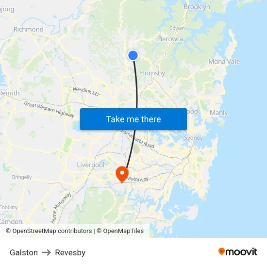 Galston to Revesby map