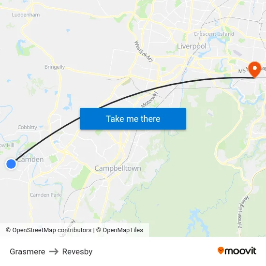 Grasmere to Revesby map