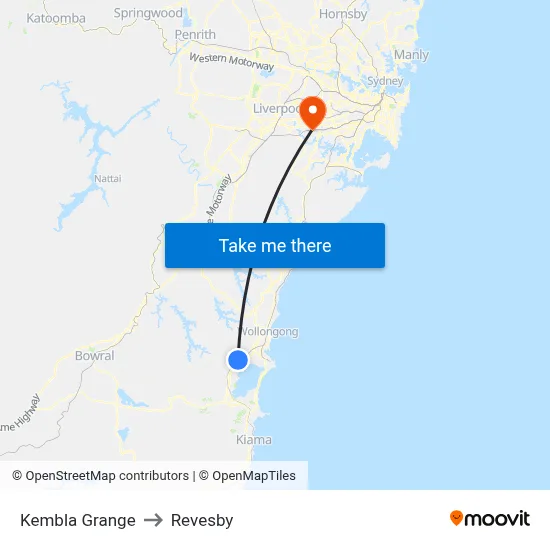 Kembla Grange to Revesby map