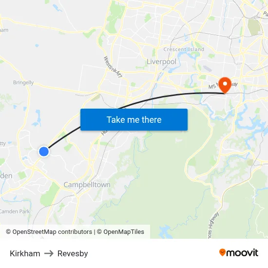Kirkham to Revesby map