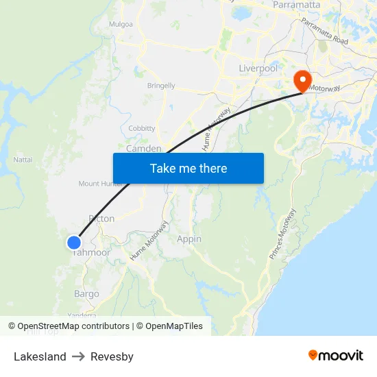 Lakesland to Revesby map