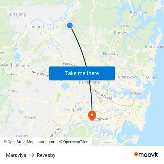 Maraylya to Revesby map