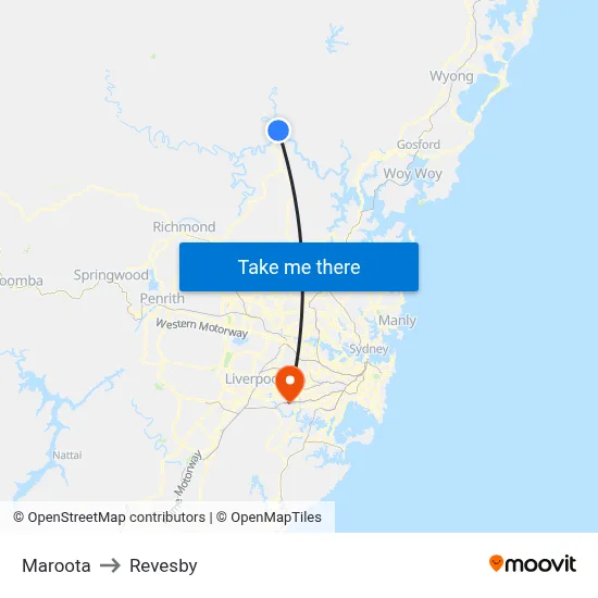 Maroota to Revesby map