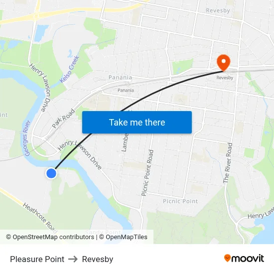 Pleasure Point to Revesby map