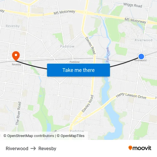 Riverwood to Revesby map