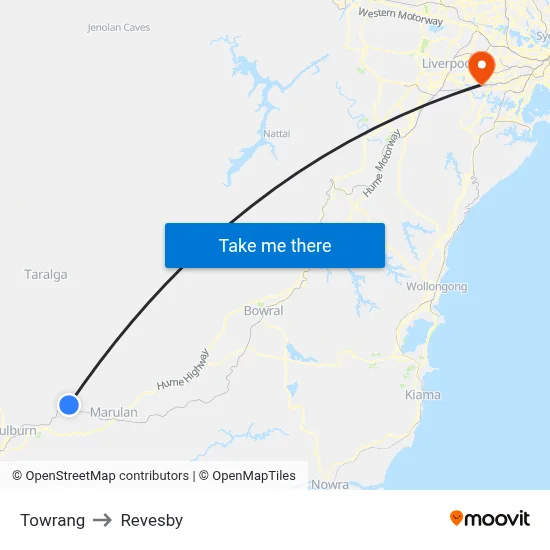 Towrang to Revesby map