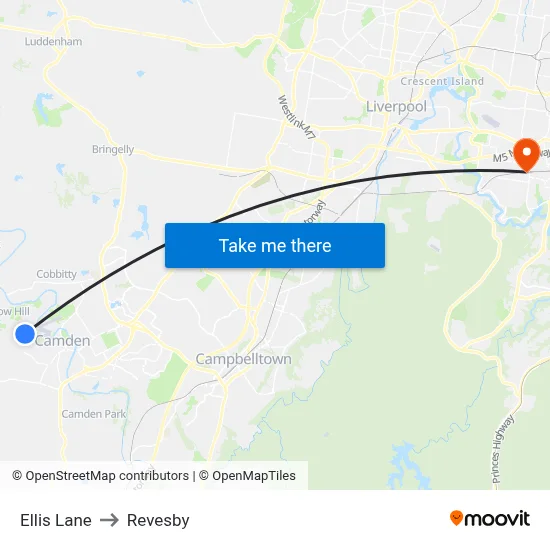 Ellis Lane to Revesby map