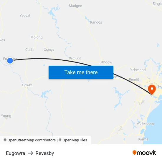 Eugowra to Revesby map