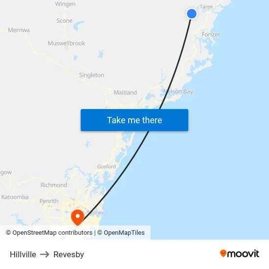 Hillville to Revesby map