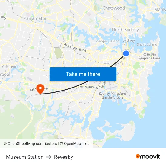 Museum Station to Revesby map