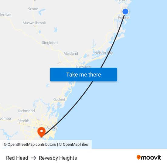 Red Head to Revesby Heights map