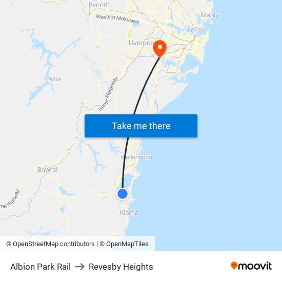 Albion Park Rail to Revesby Heights map