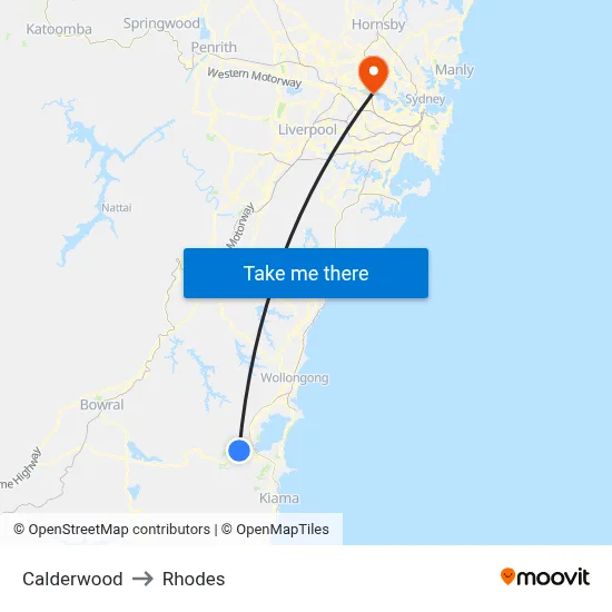 Calderwood to Rhodes map