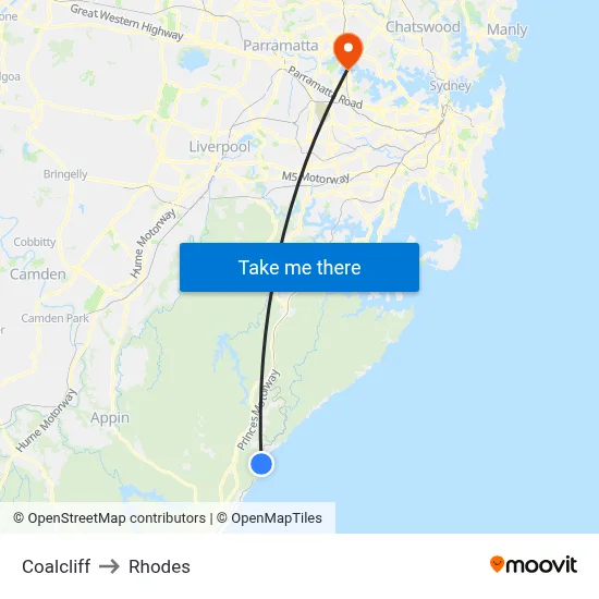 Coalcliff to Rhodes map