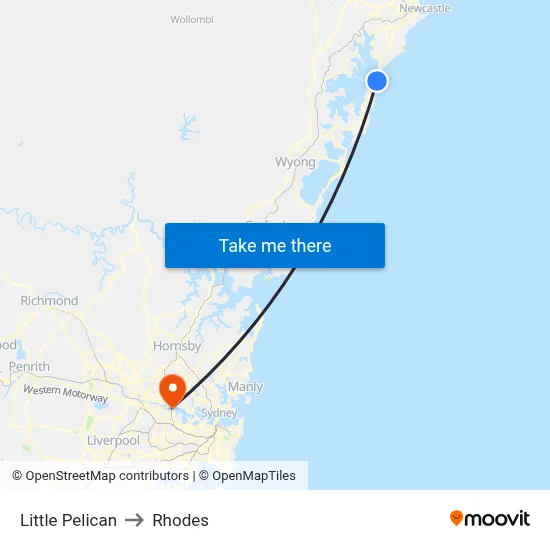 Little Pelican to Rhodes map