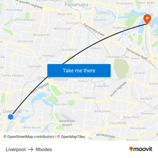 Liverpool to Rhodes map