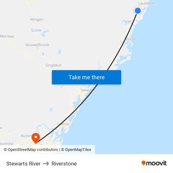 Stewarts River to Riverstone map