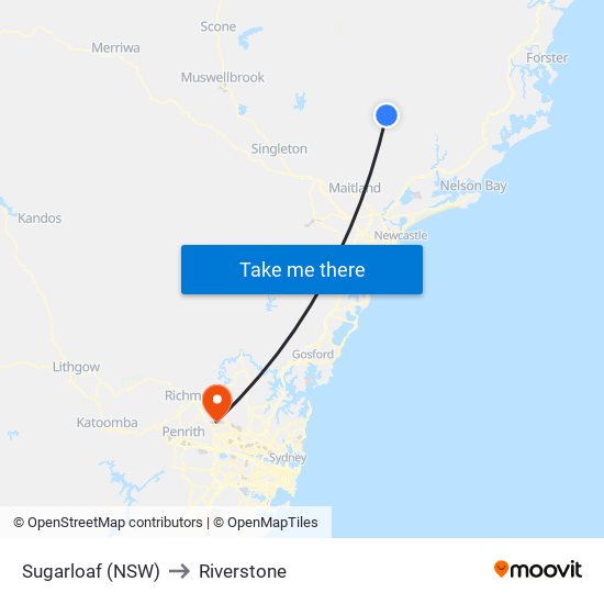 Sugarloaf (NSW) to Riverstone map