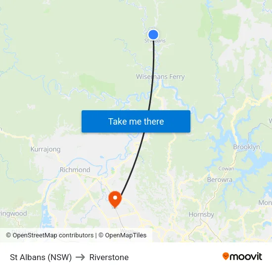 St Albans (NSW) to Riverstone map