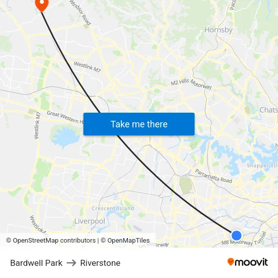Bardwell Park to Riverstone map