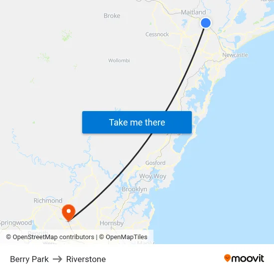 Berry Park to Riverstone map