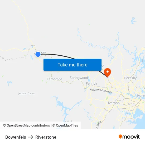 Bowenfels to Riverstone map