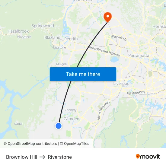 Brownlow Hill to Riverstone map