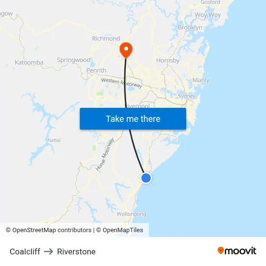 Coalcliff to Riverstone map