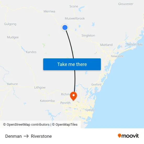 Denman to Riverstone map