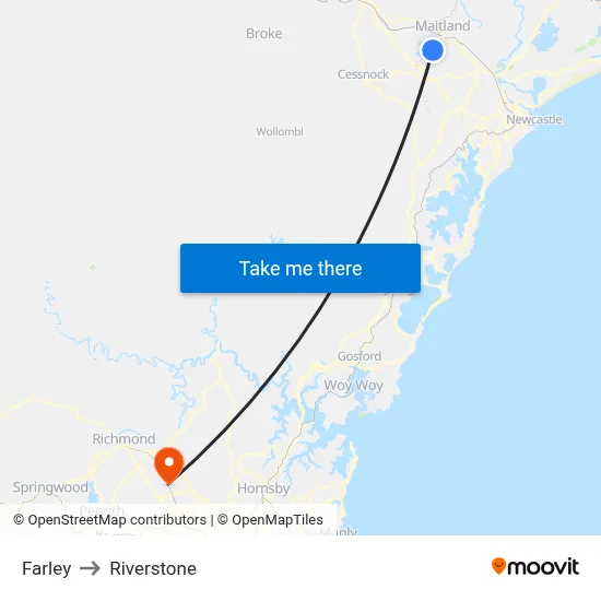 Farley to Riverstone map