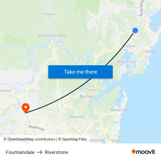 Fountaindale to Riverstone map