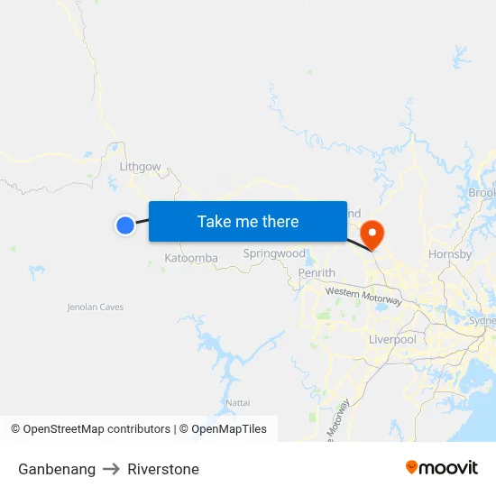 Ganbenang to Riverstone map