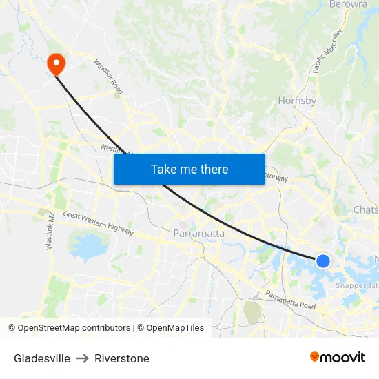 Gladesville to Riverstone map