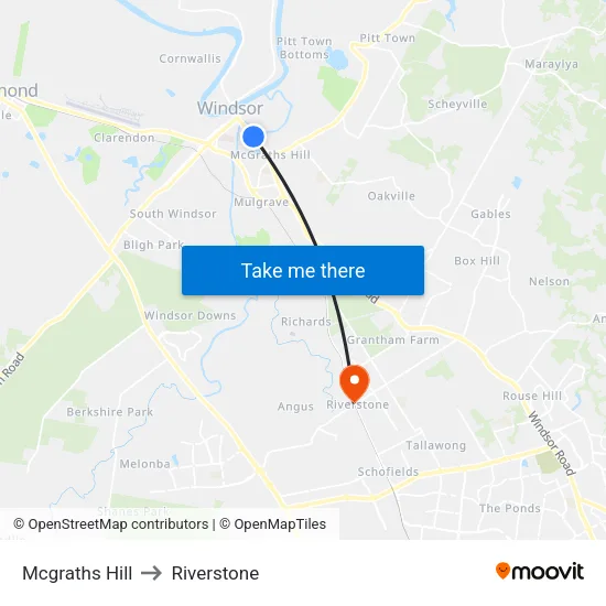 Mcgraths Hill to Riverstone map