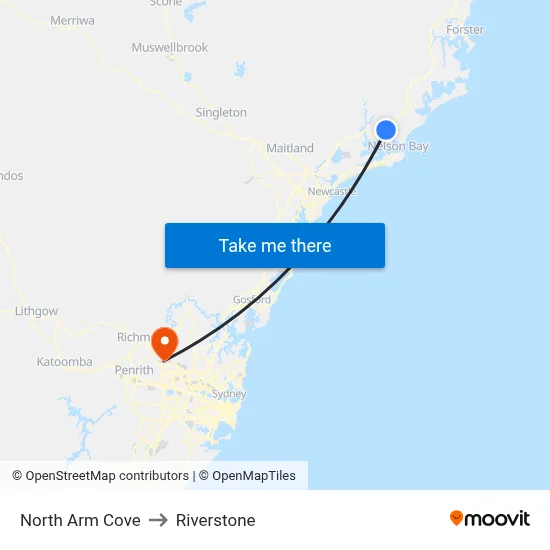 North Arm Cove to Riverstone map