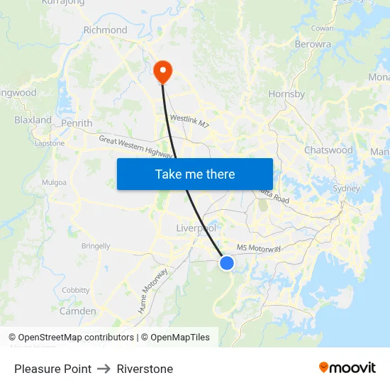 Pleasure Point to Riverstone map
