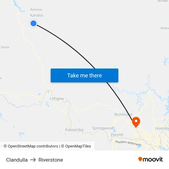 Clandulla to Riverstone map