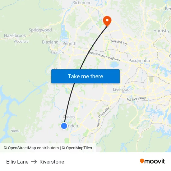 Ellis Lane to Riverstone map