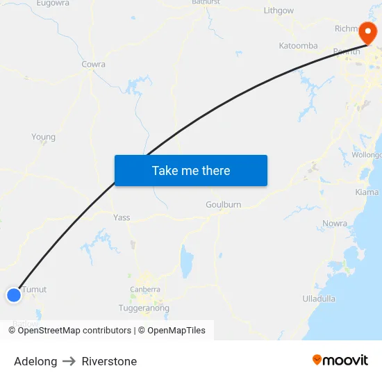 Adelong to Riverstone map