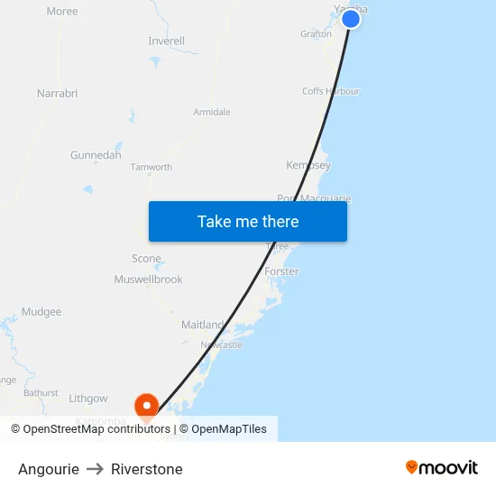 Angourie to Riverstone map