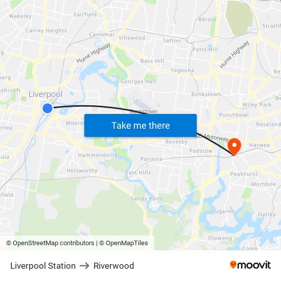 Liverpool Station to Riverwood map