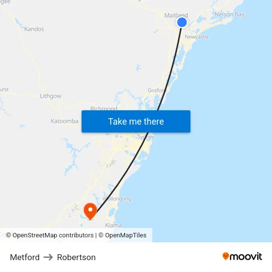 Metford to Robertson map