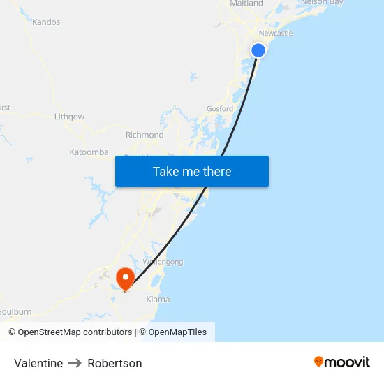 Valentine to Robertson map