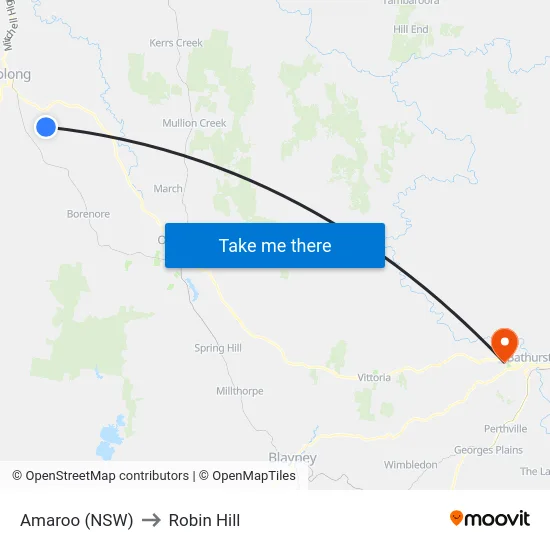Amaroo (NSW) to Robin Hill map